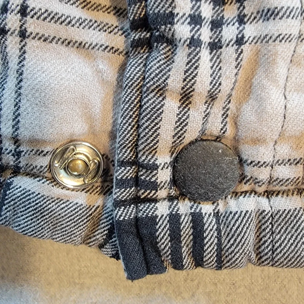 Plaid Hooded Jacket Kids Size Unknown Black White Gray Good Flannel